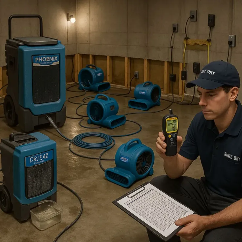 Structural Drying and Dehumidification process in Klahanie, WA